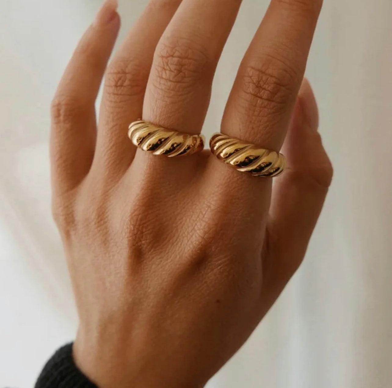 18K Gold Plated Croissant Beard Ring