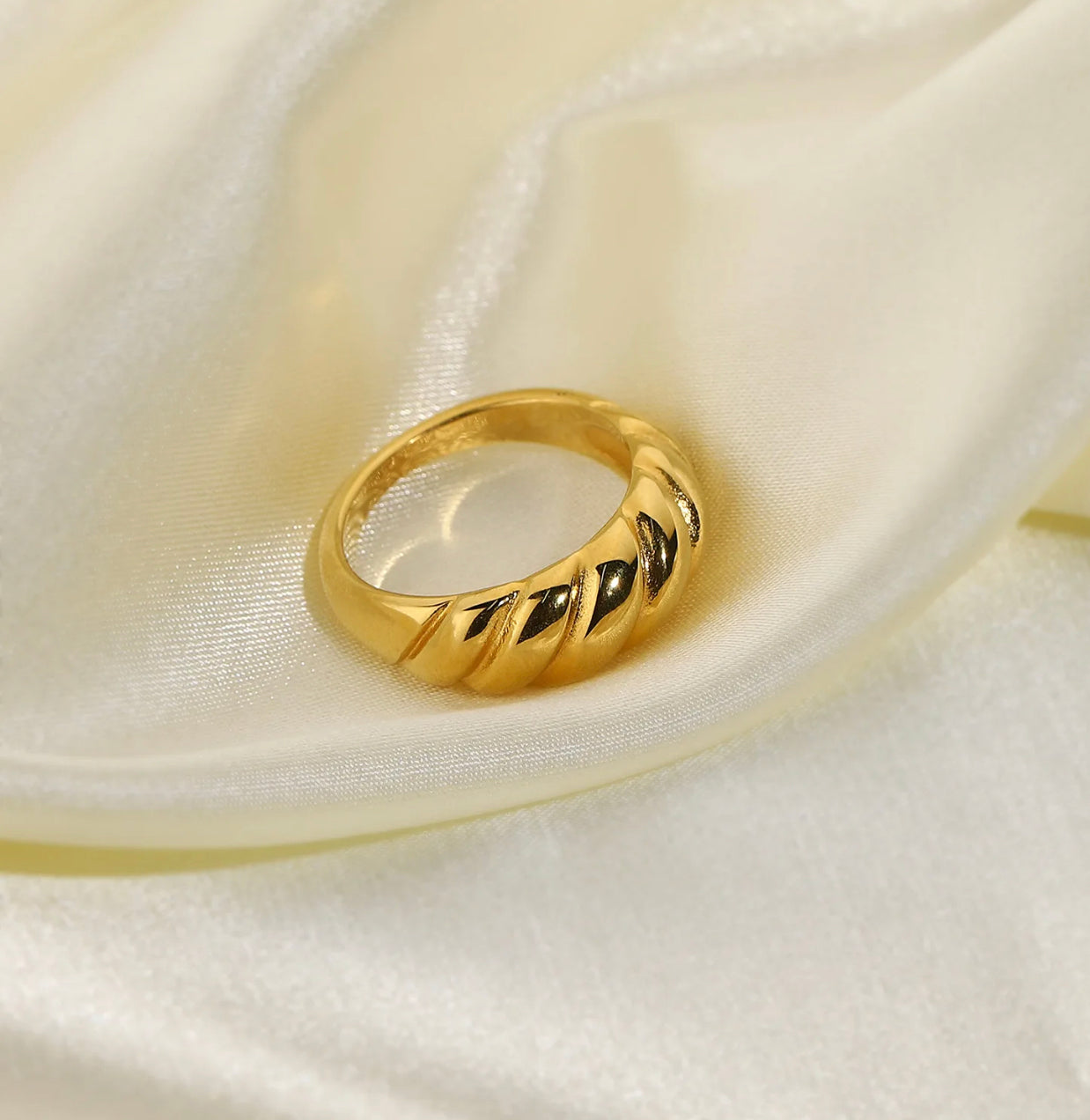 18K Gold Plated Croissant Beard Ring