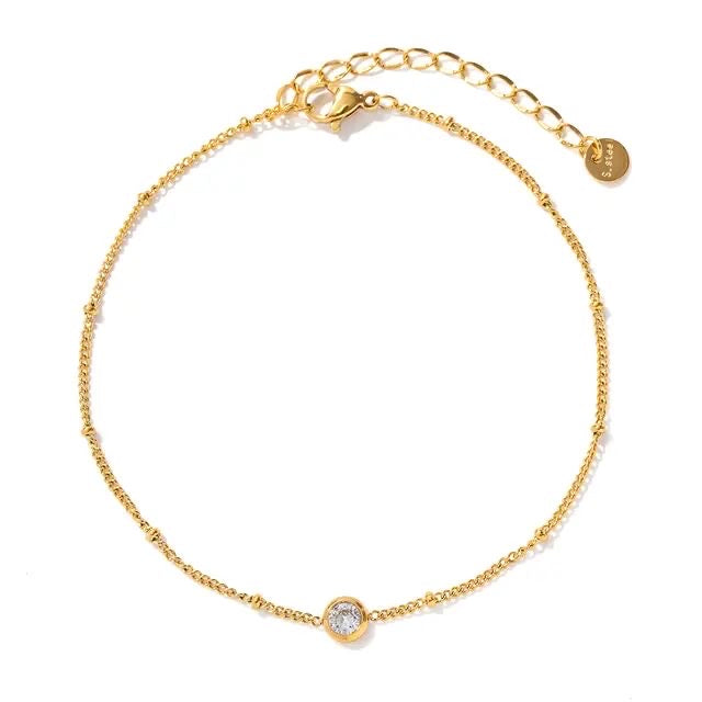 Single Chain Gold Plated Anklet