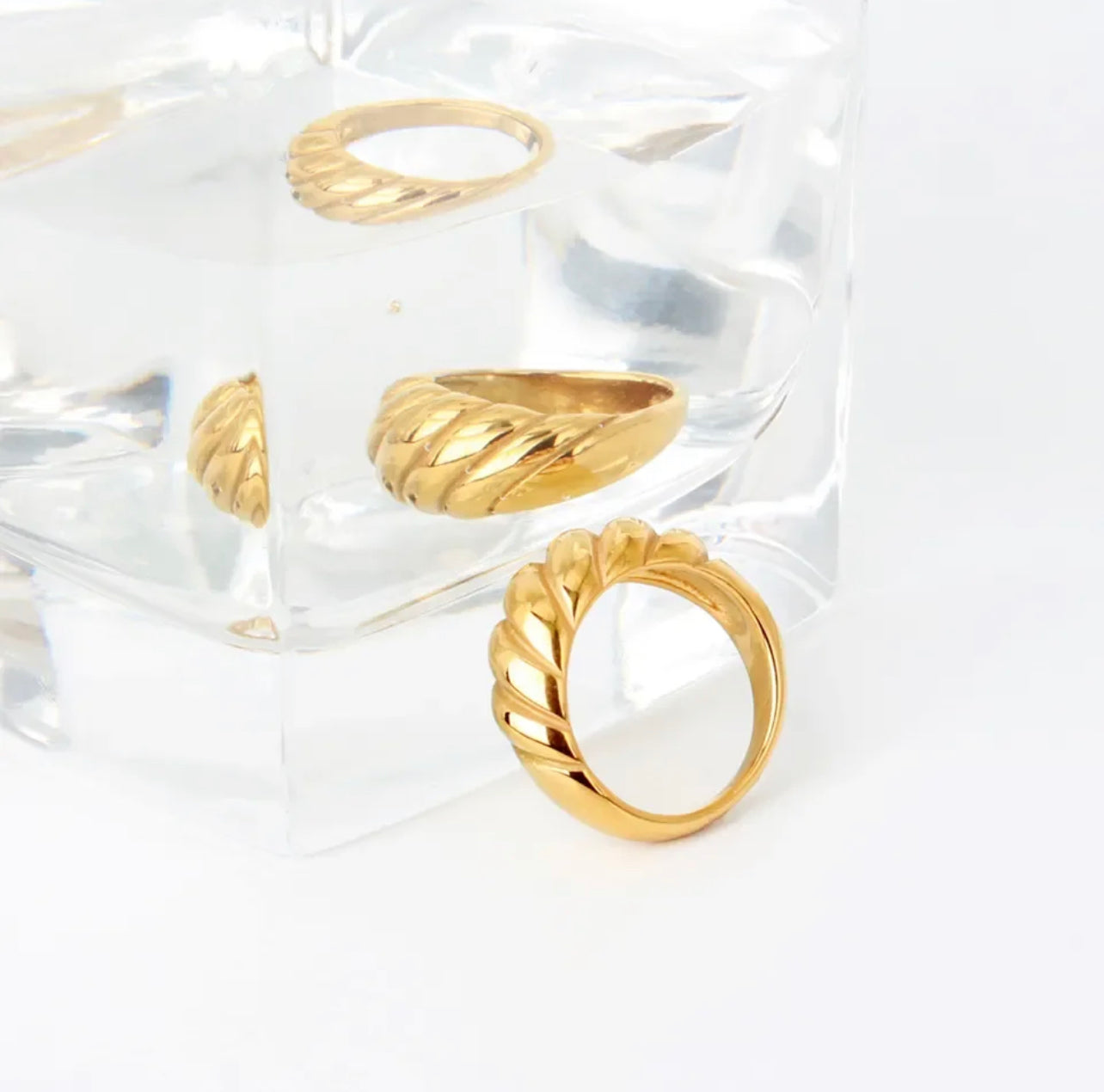 18K Gold Plated Croissant Beard Ring